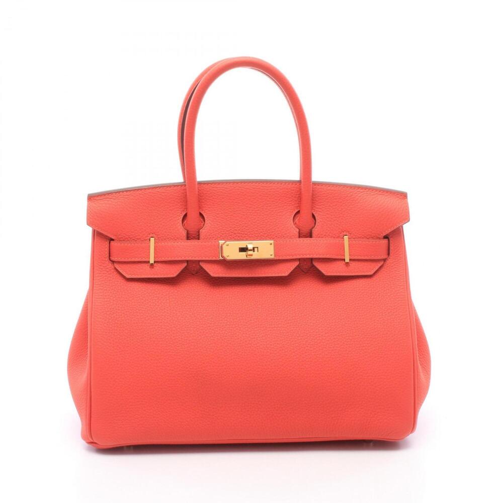Hermes Birkin 30 Handbag, Leather, Togo Women's, Red, 027633CC